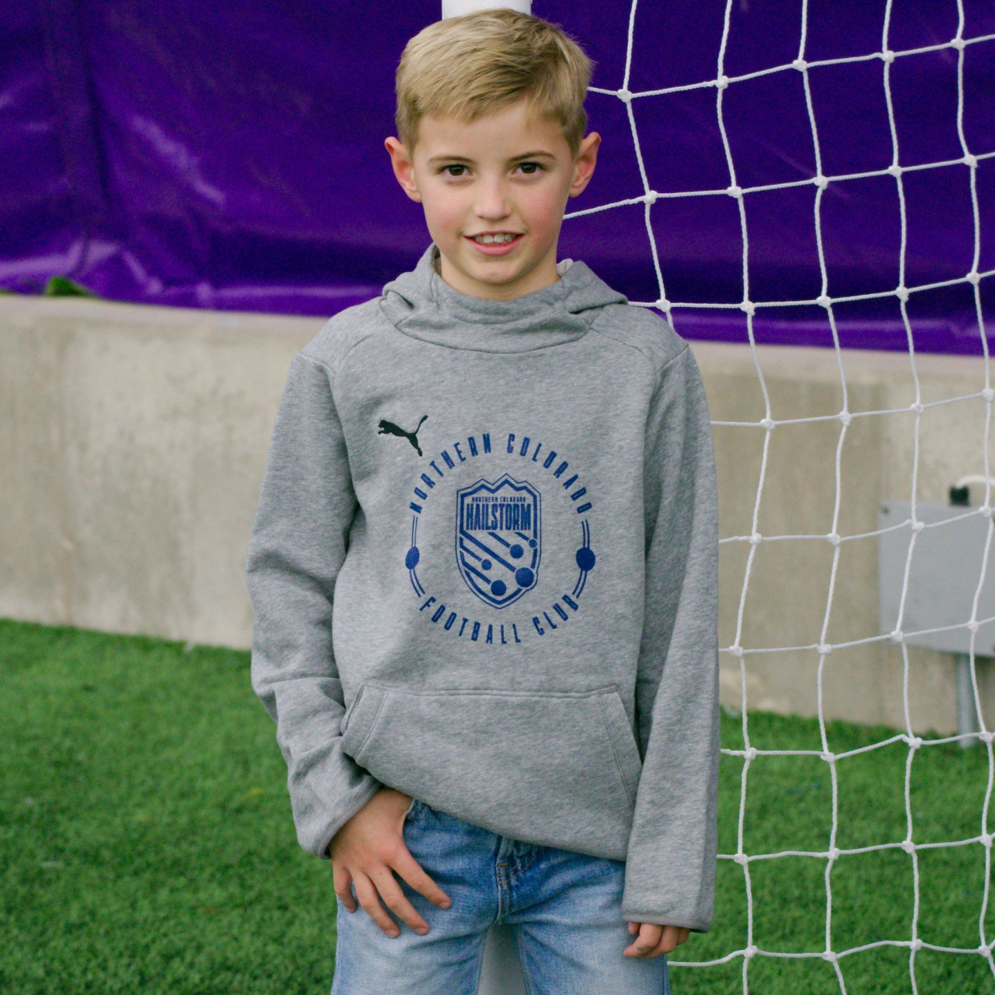 PUMA Youth Grey Hailstorm Radial Hoodie