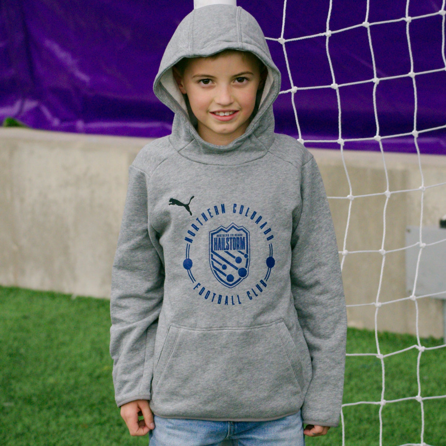 PUMA Youth Grey Hailstorm Radial Hoodie