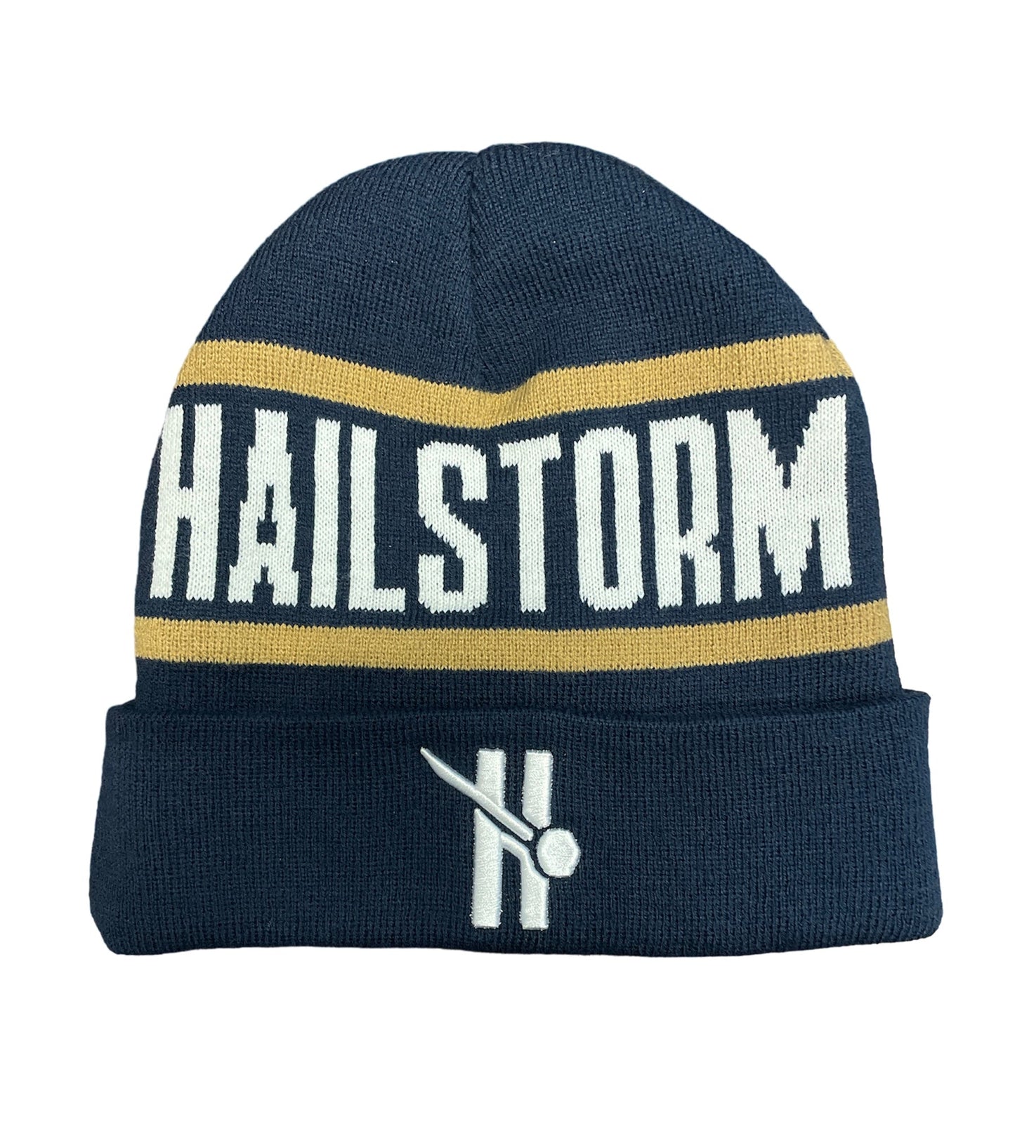 Navy H Cuff Beanie