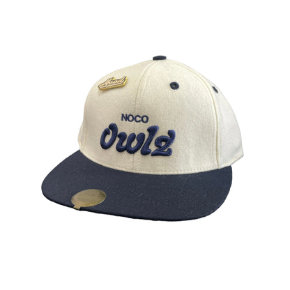 NoCO Owlz White/Navy Hood Hat